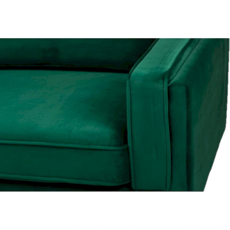 Green velvet Arm Chair With Golden Finish legs