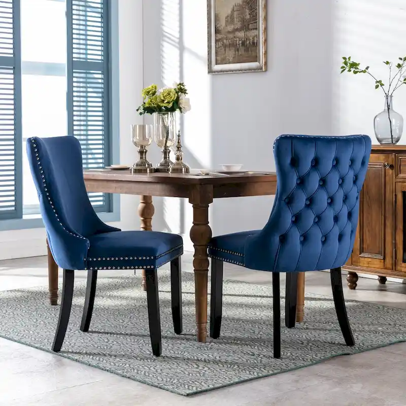 Upholstered Wing-Back Dining Chair Set Of 2