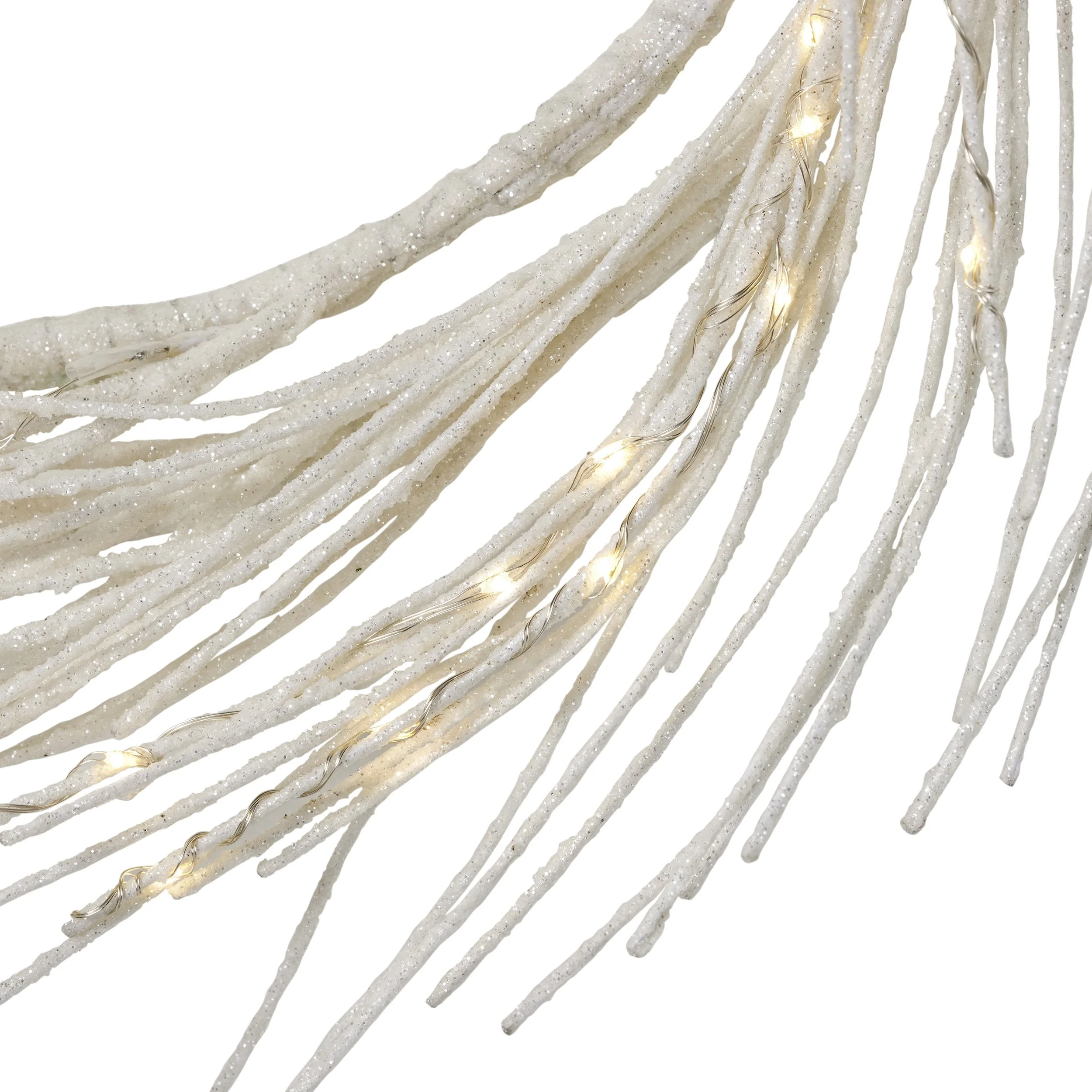 24 Pre-lit Warm White LED Artificial Christmas Wreath - NH866313