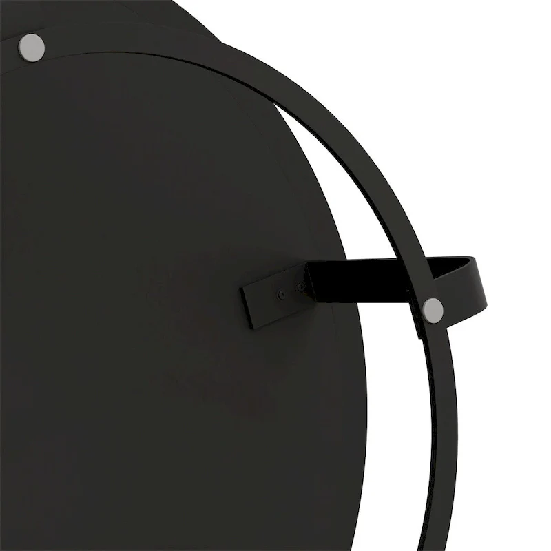 Modern Wood Round Coffee Table with Metal Legs