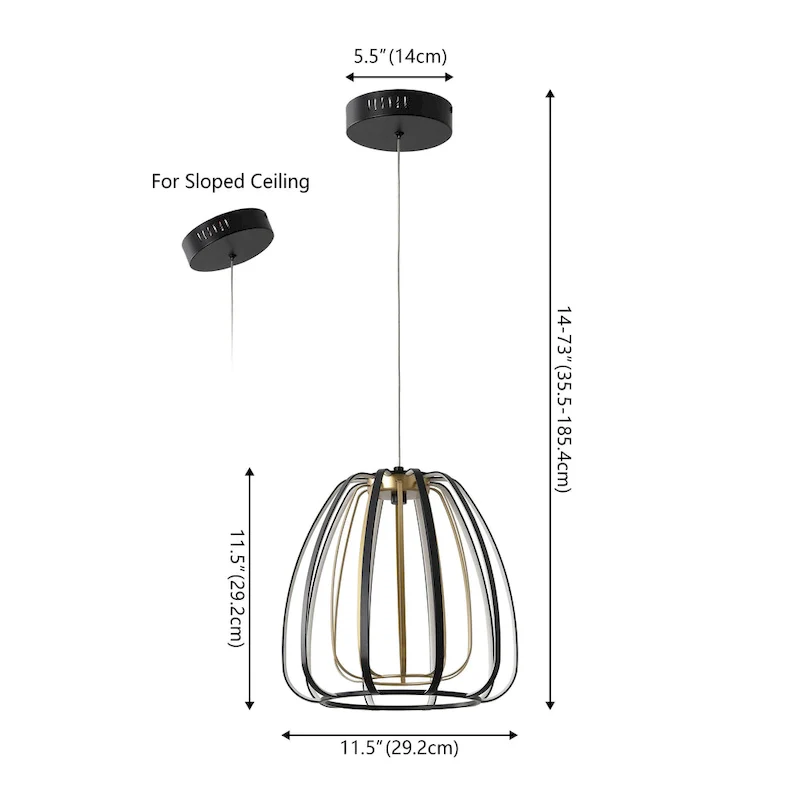 Adjustable Dimmable Cage Integrated LED Pendant, By JONATHAN Y
