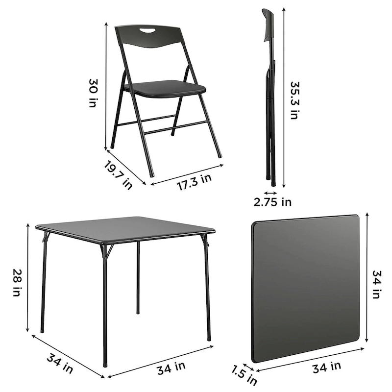 Cosco 5-piece Folding Table and Chairs Set