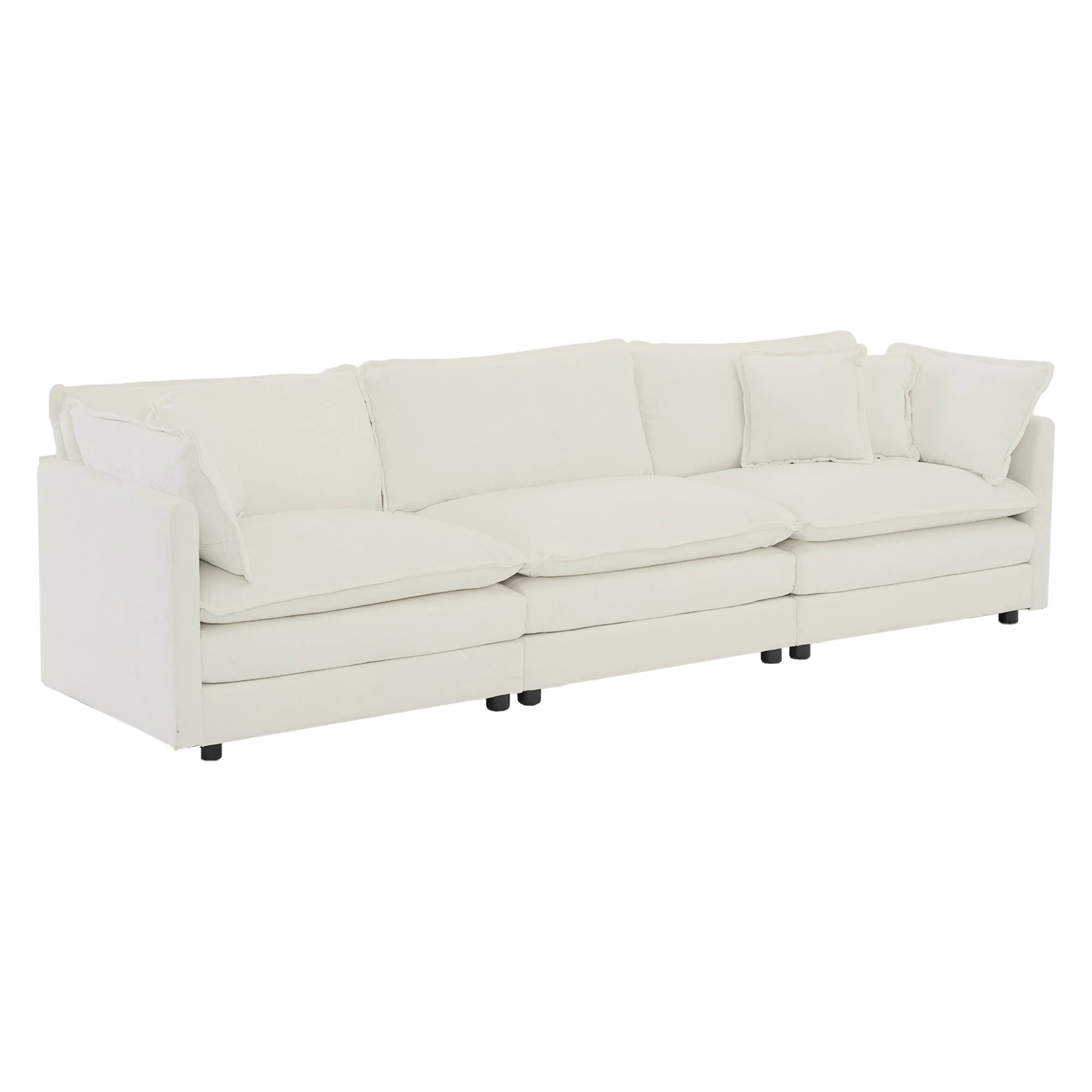 Walker Edison | Comfy Cloud Modular Sectional Sofa with Ottoman