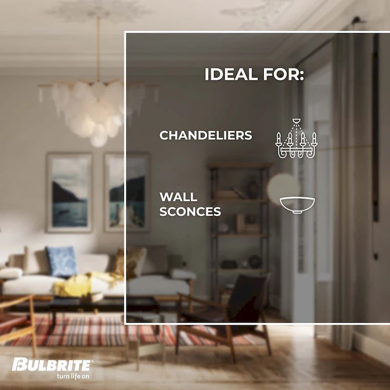 Bulbrite LED Filament Pack of (4) 5 Watt Dimmable 7.5 Inch T9 Light Bulb with Clear Glass Finish and Medium (E26) Base