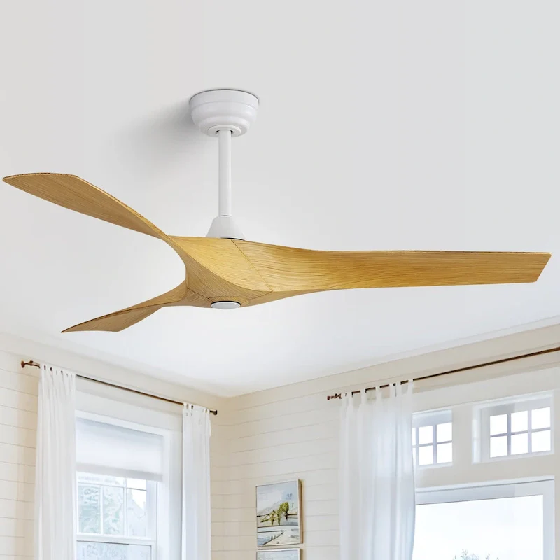 52 inch Modern Ceiling Fan without Lights, 3 Blades,Remote Control,Reversible Airflow - 52 inch