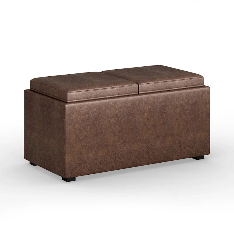 Fabric-Upholstered 3-Piece Ottoman Set