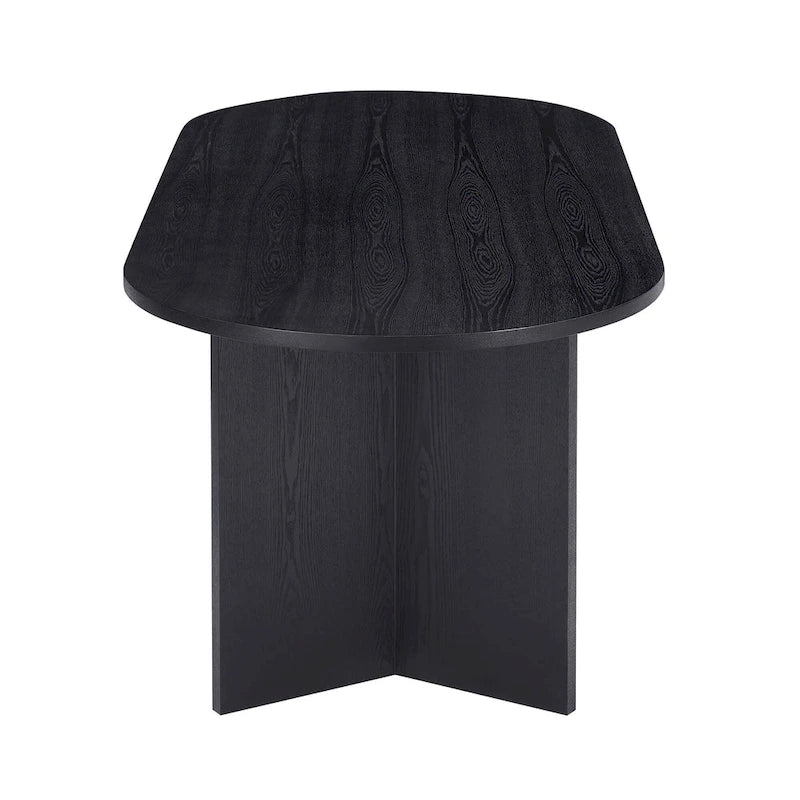 Black Oval Wood Kitchen Dining Table