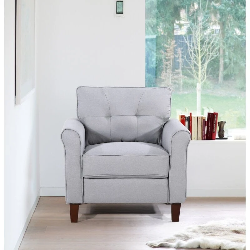 Kouchouk 32.9  Wide Tufted Linen Armchair