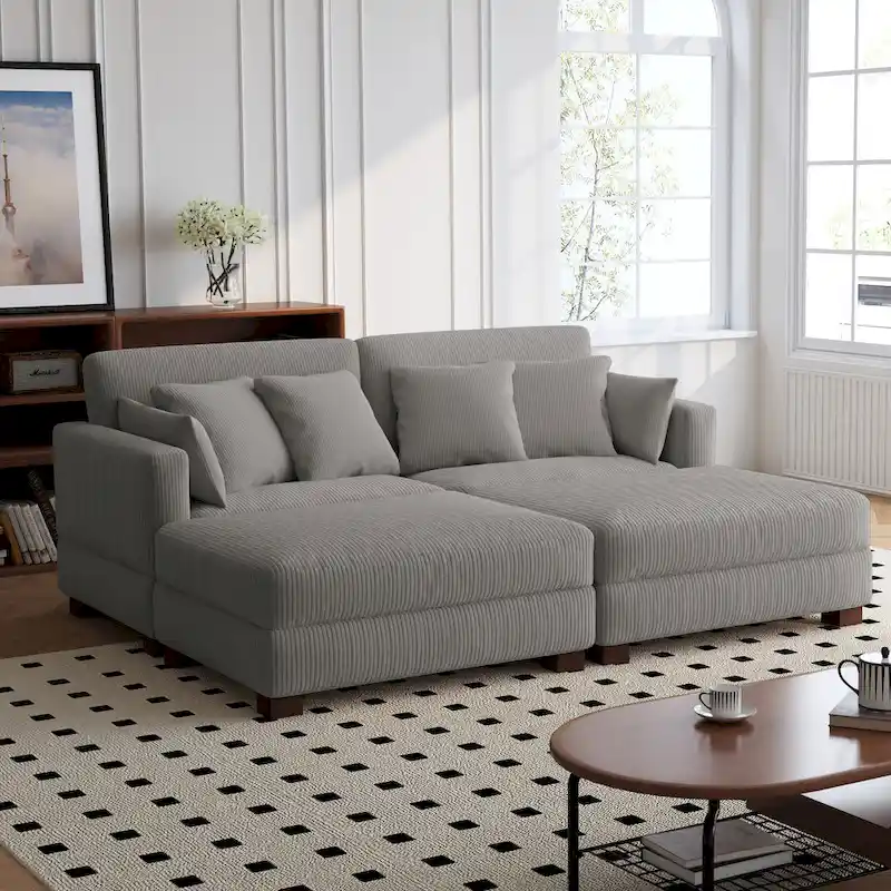 88 Convertible Larger Couch Modular Sectional Sofa Set