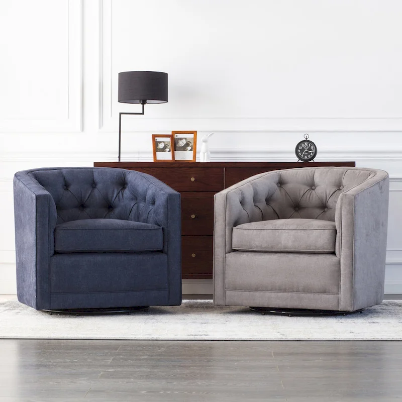 Walsh Fabric Swivel Barrel Chair