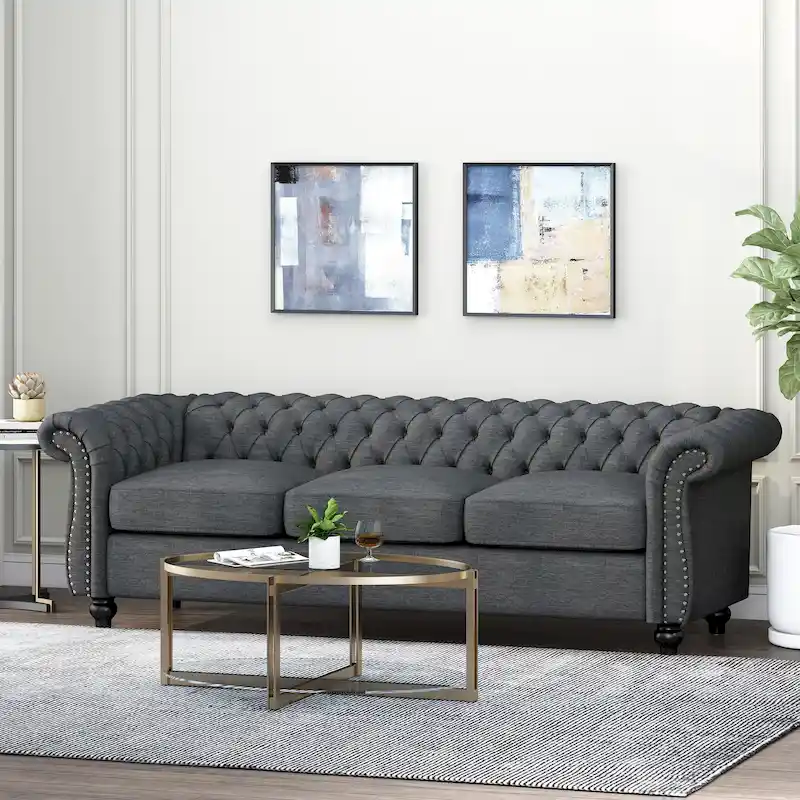Parksley Tufted Chesterfield 3-seat Sofa by Christopher Knight Home