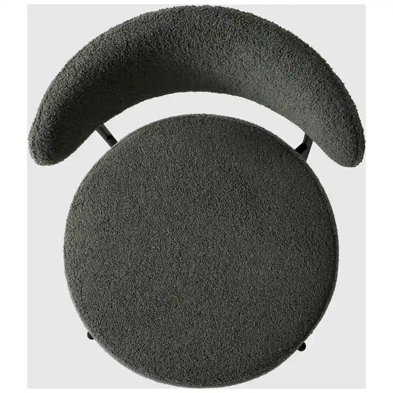 Bayville Mid-Century Curved Back Fabric Upholstered Metal Dining Chair (Set of 4)