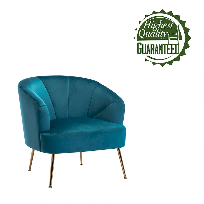 Tufted Velvet Accent Chair with Chrome Legs