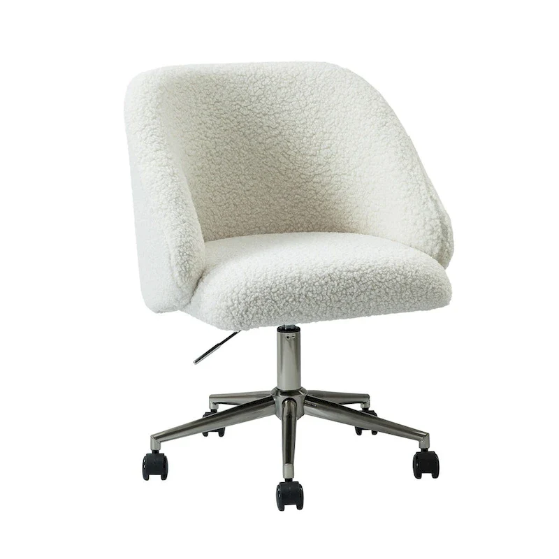 Joah Modern Boucle 360 Swivel Height Adjustable Swivel Office Chair with Rolling Wheels by  - N/A