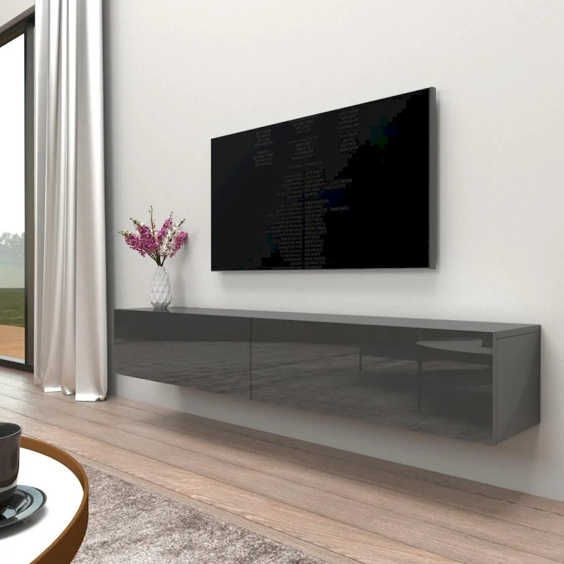 Berno 71-in. Modern Glossy Wall-mounted Floating TV Stand