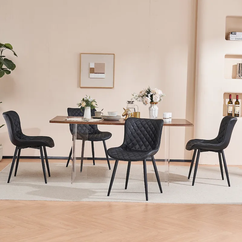 Dining Chairs Set of 2 Modern Leather Upholstered Dining Room Chair