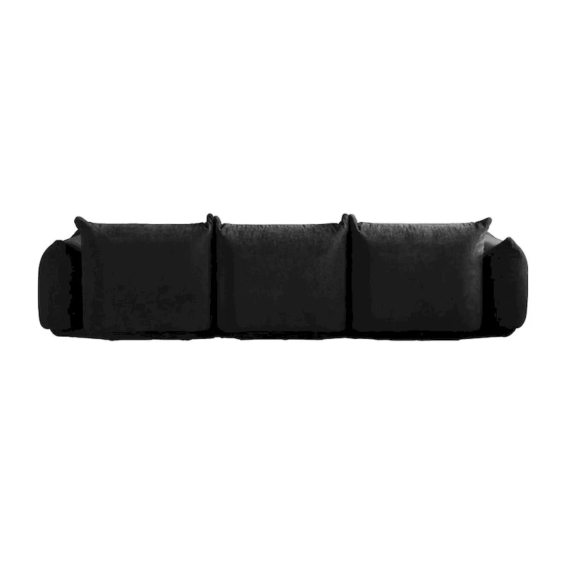 104 L-shape Chenille Modular Sofa Modern Sectional Semi-firm Sofa Couch with Ottoman
