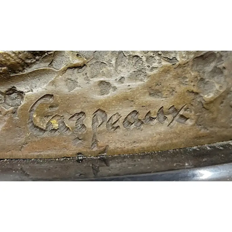 Young Girl Holding A Conch Shell - Bronze Sculpture Figure On Marble Base By Carpeaux