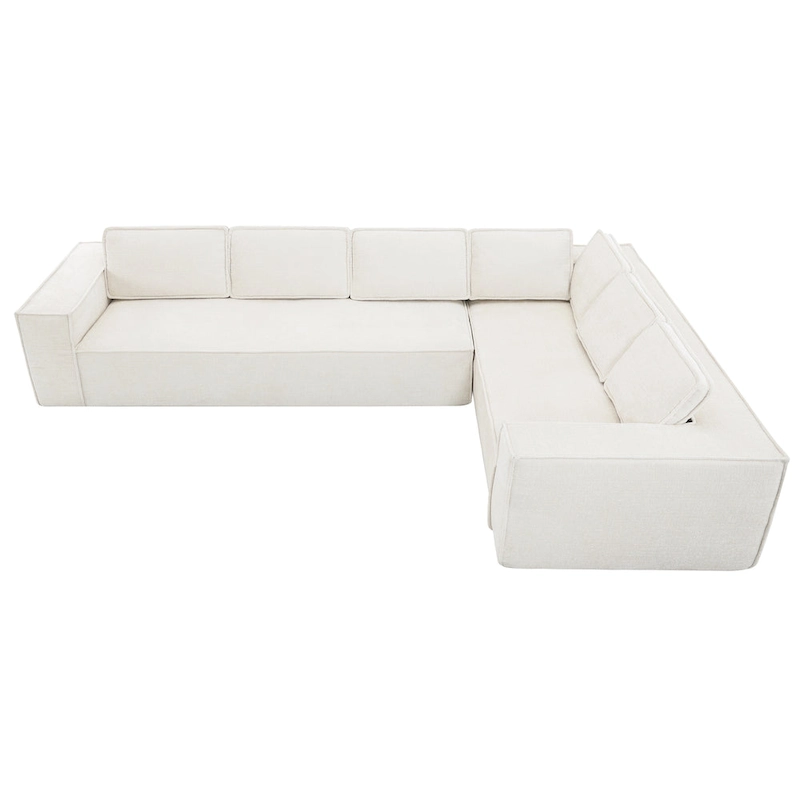 Modern L-Shaped Cloud Sofa Set, Modular Chenille Couch Set