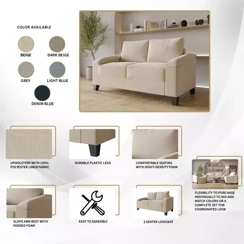 ChaletPosh Linen Love Seat