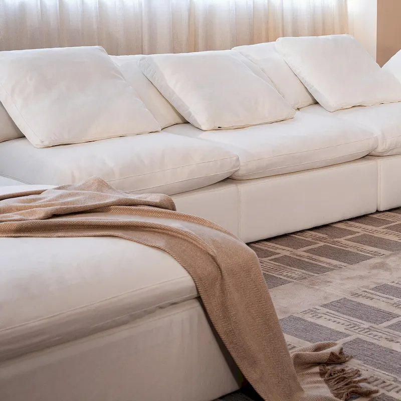 90.56 Slipcovered Modular Cloud Sofa -Loveseat