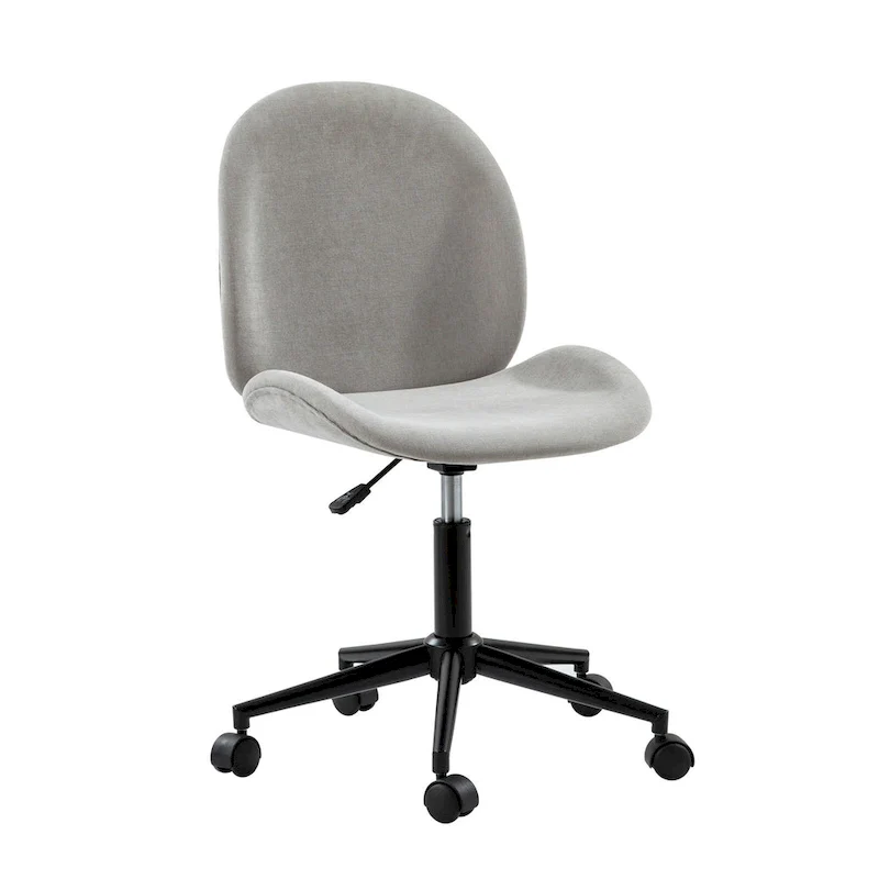 Ines Modern 0ffice Chair 360Whirling Armless With Metal Base by HULALA HOME