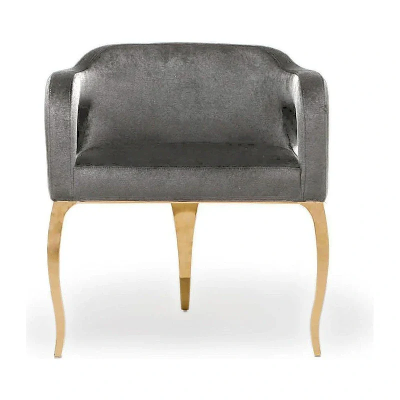 Caprice Titanium Gold Stainless Steel Dining Chair