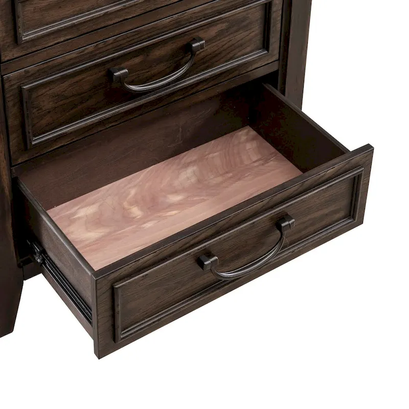 Paradise Valley Saddle Brown Nightstand with Charging Station
