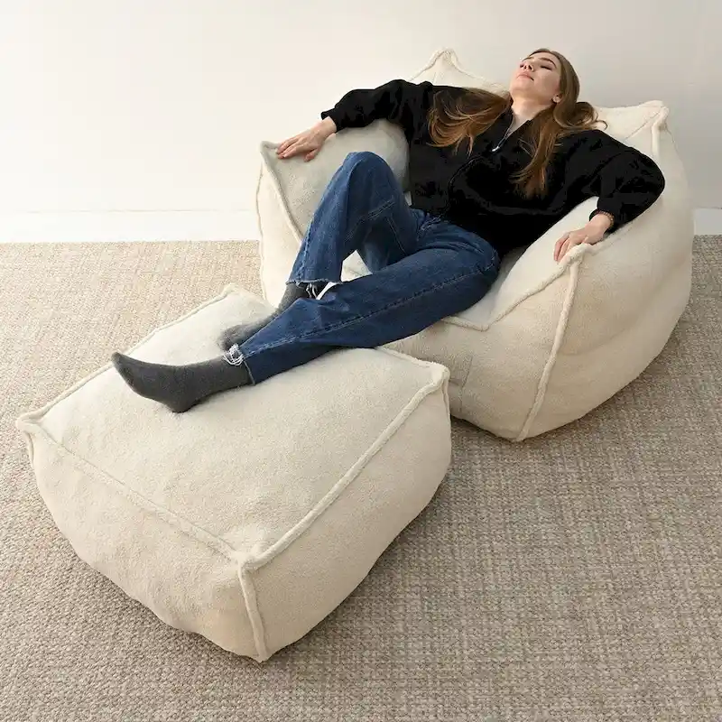 Lazy Sofa Chair Bean Bag Chair Sofa with Ottoman