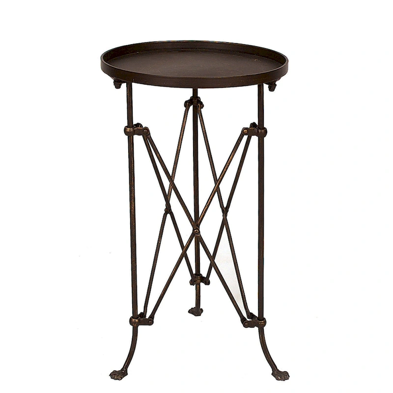 Round Metal Side Table with Claw Feet
