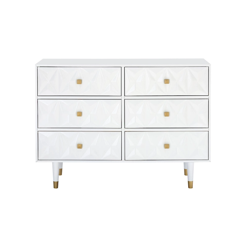 Bea Geometric Textured Glam 6-drawer Dresser