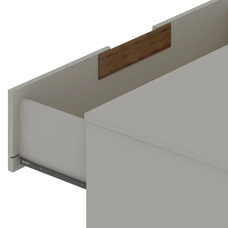 6-Drawer Double Low Dresser with Metal Legs