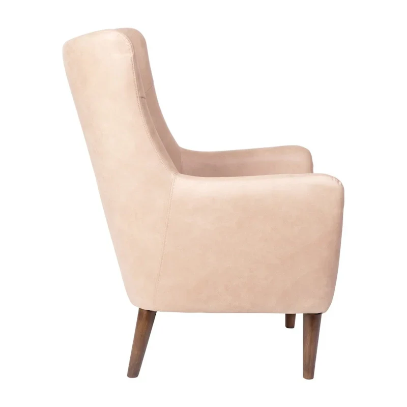 Upholstered Wingback Accent Chair with Wooden Frame and Legs