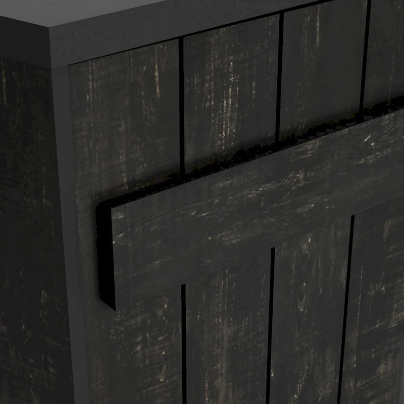 DH BASIC Farmhouse Plank-Style 28-Bottle 47-Inch Wine Cabinet Buffet by Denhour