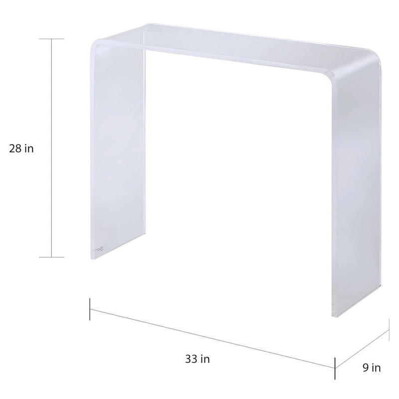 Lucite Clear Acrylic Console Table