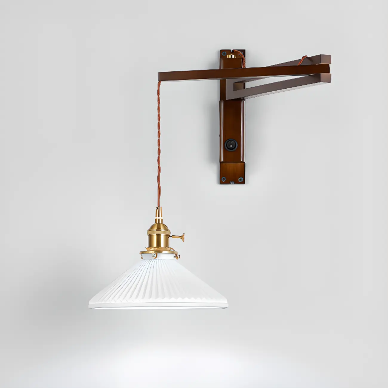 Industrial Swing Arm Wall Sconce for Bedroom and Living Room