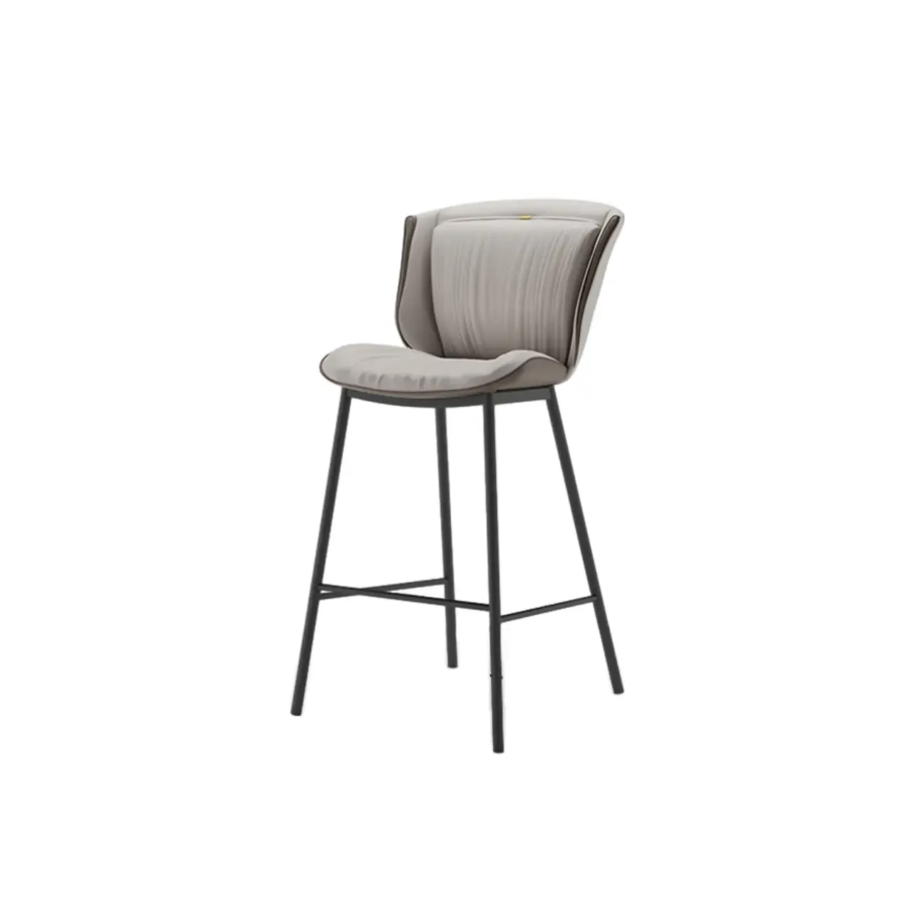Modern Luxury Trapezoid Cushion Microfiber Leather Carbon Steel Bar Stool