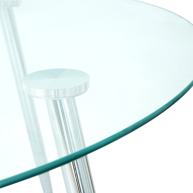 Modern simple glass table, high-quality tempered glass metal material