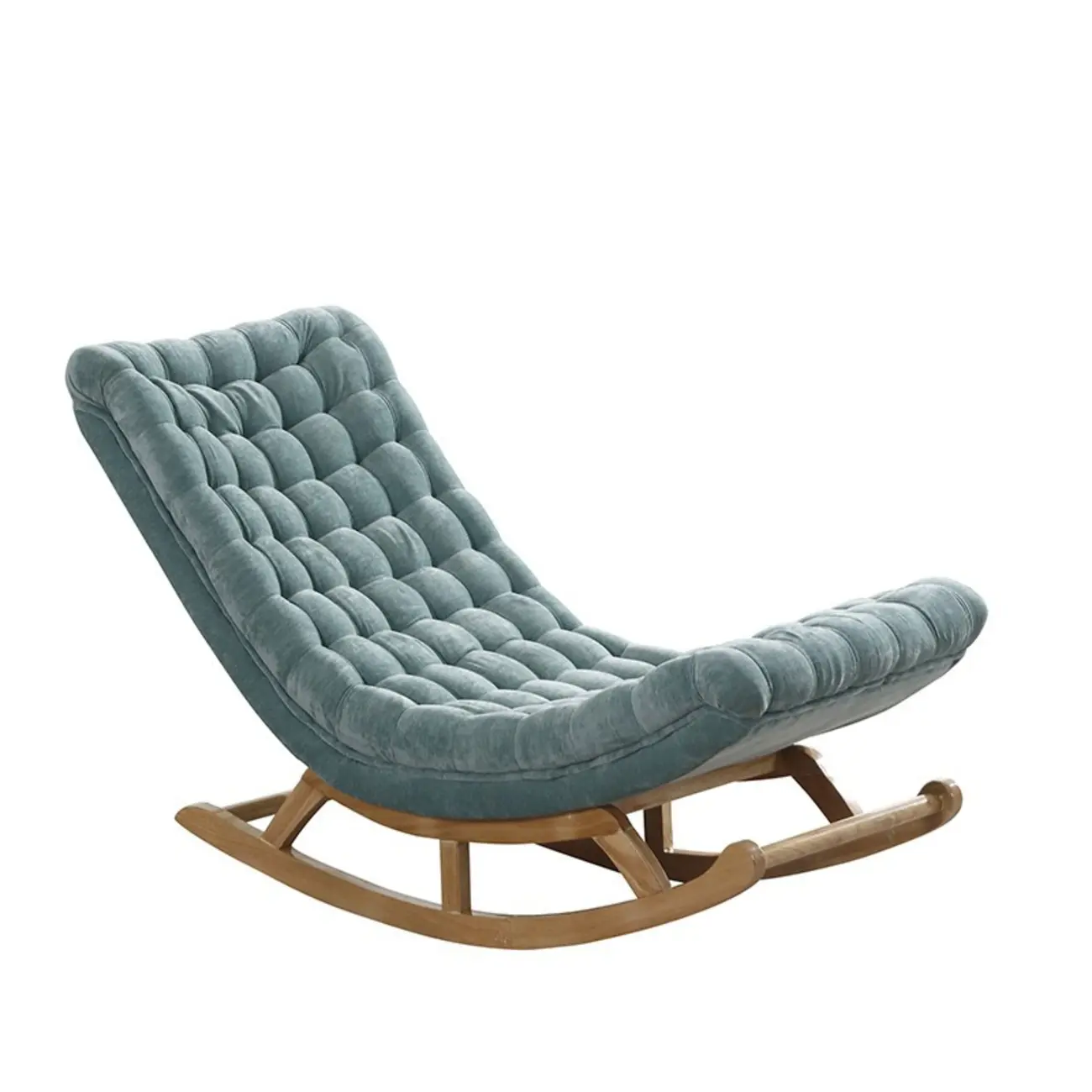 Modern Upholstered Ergonomic Rocking Chair with Ottoman