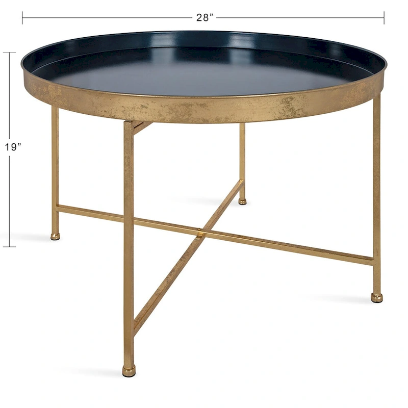 Kate and Laurel Celia Round Metal Coffee Table - 28.25x28.25x19