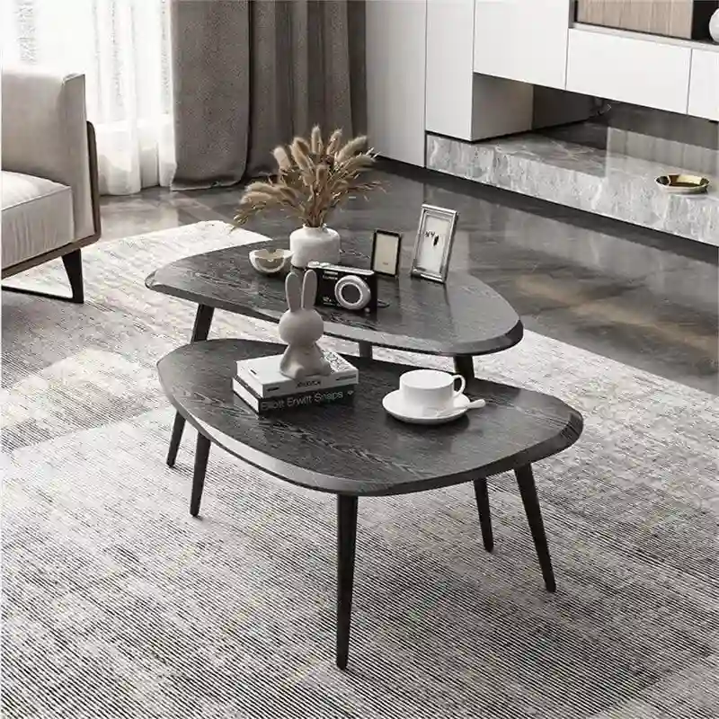 2 piece coffee table set black - 20.87D x 31.1W x 18.5H