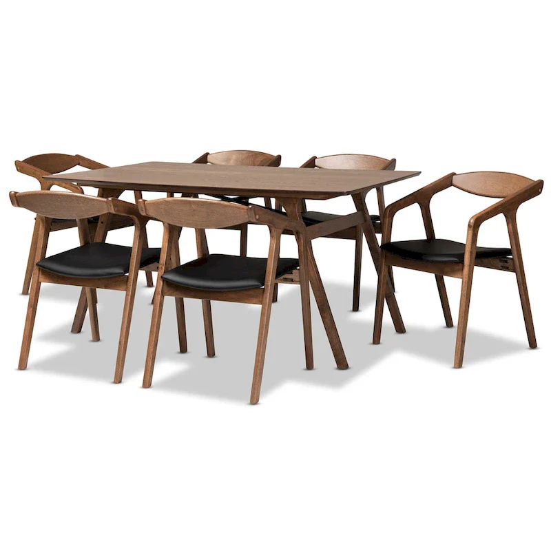 Harland Mid-Century Modern 7-Piece Dining Set