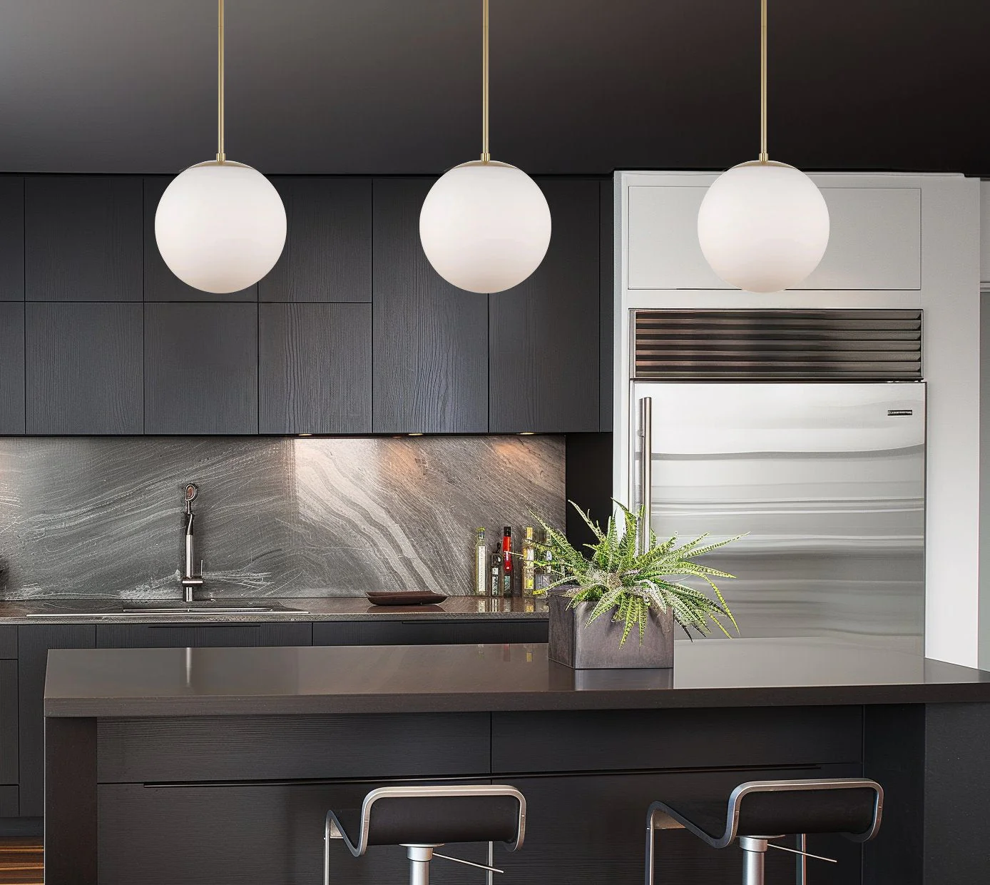 Ceres 12  Mid-Century Modern Hanging Orb Pendant Light