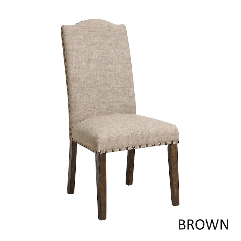 Furniture of America Kerg Rustic Flax Fabric Side Chairs (Set of 2)