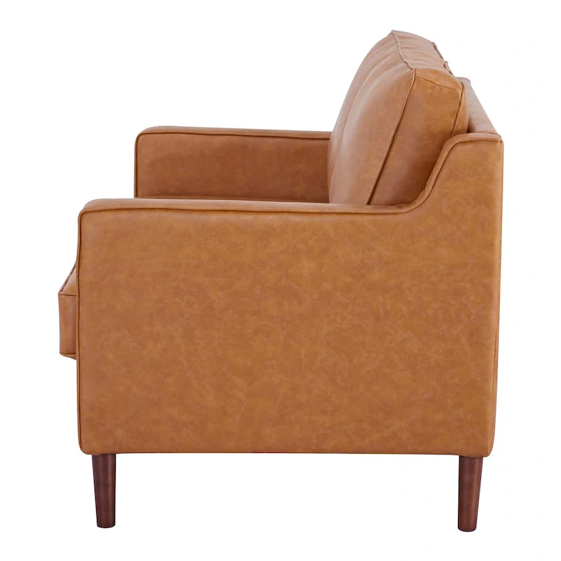 Sedona Modern Loveseat Sofa, Faux Linen / Vegan Leather Couch - N/A