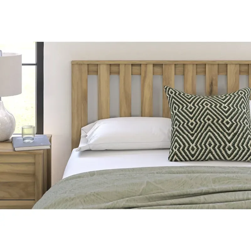Signature Design by Ashley Bermacy Light Brown Panel Headboard with 2 Nightstands