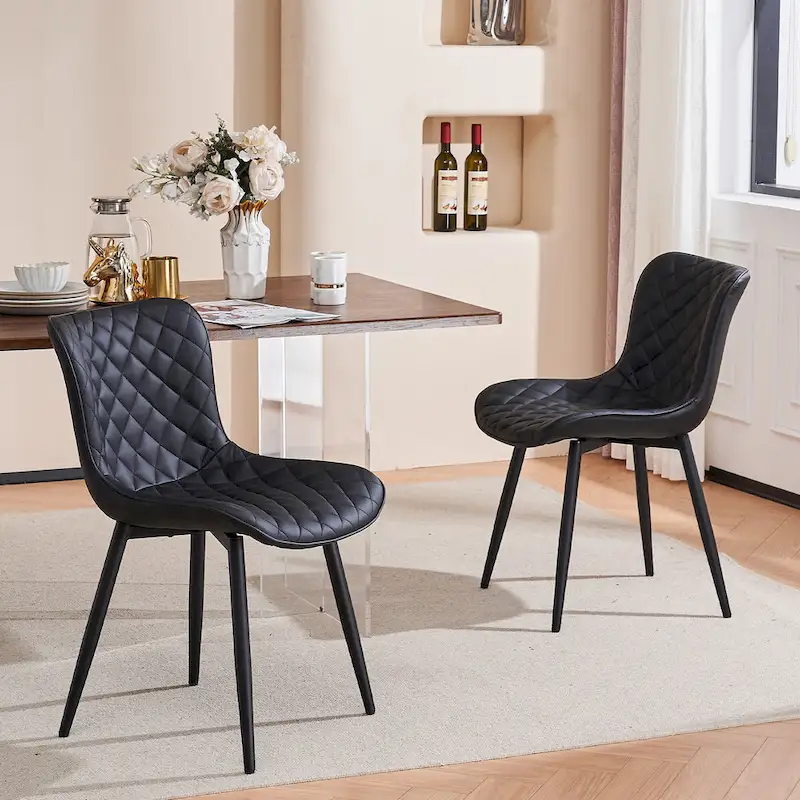 Dining Chairs Set of 2 Modern Leather Upholstered Dining Room Chair