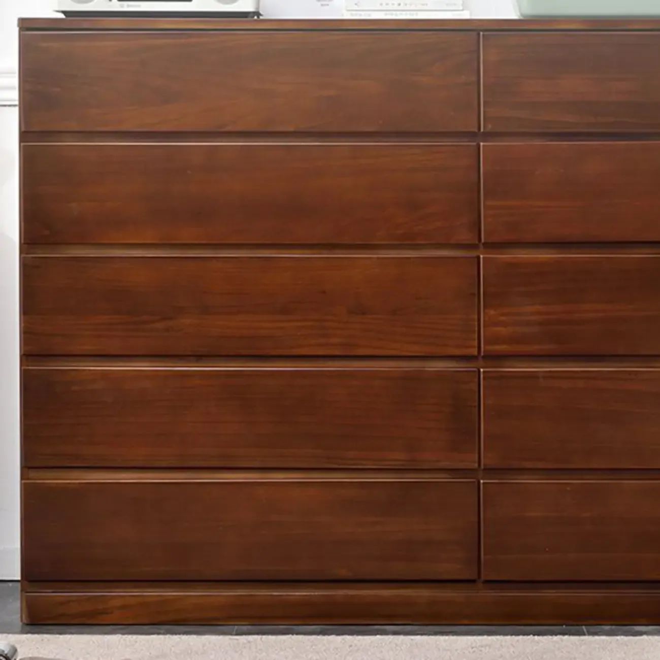 Modern Natural Wooden Double Dresser with 5-Drawers