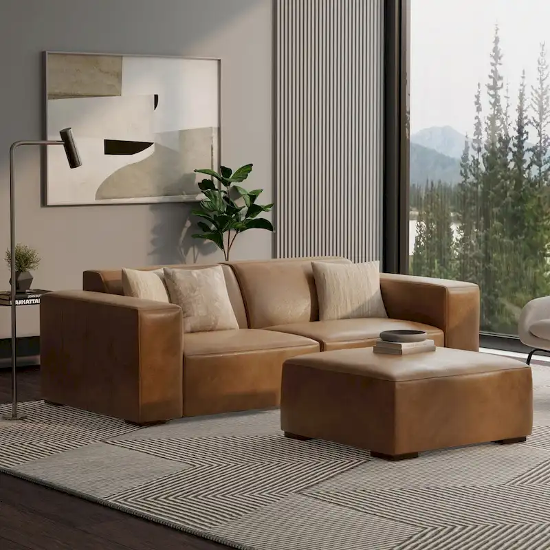 WYNDENHALL Biggs 2-Seater Modular Sofa and Ottoman Set