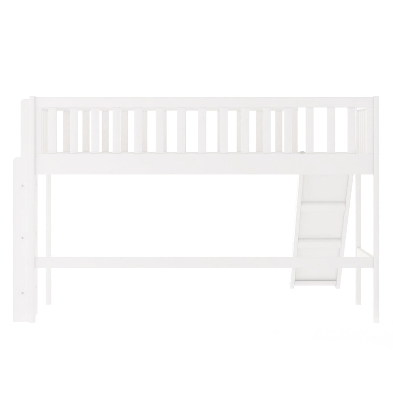 Pine Low Loft Bed with Slide